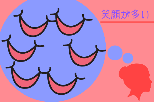 男性が女性にする好意の恋愛表情2:笑顔が多い!