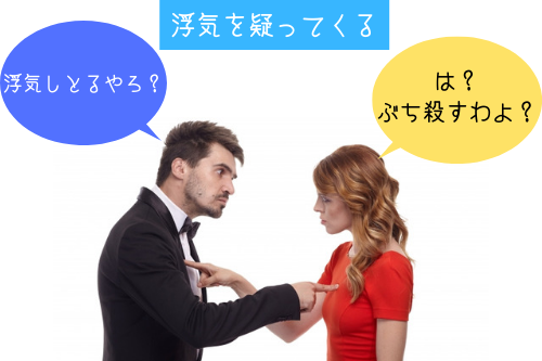彼氏の浮気の兆候1:あなたに「浮気してない?」と疑いをかける